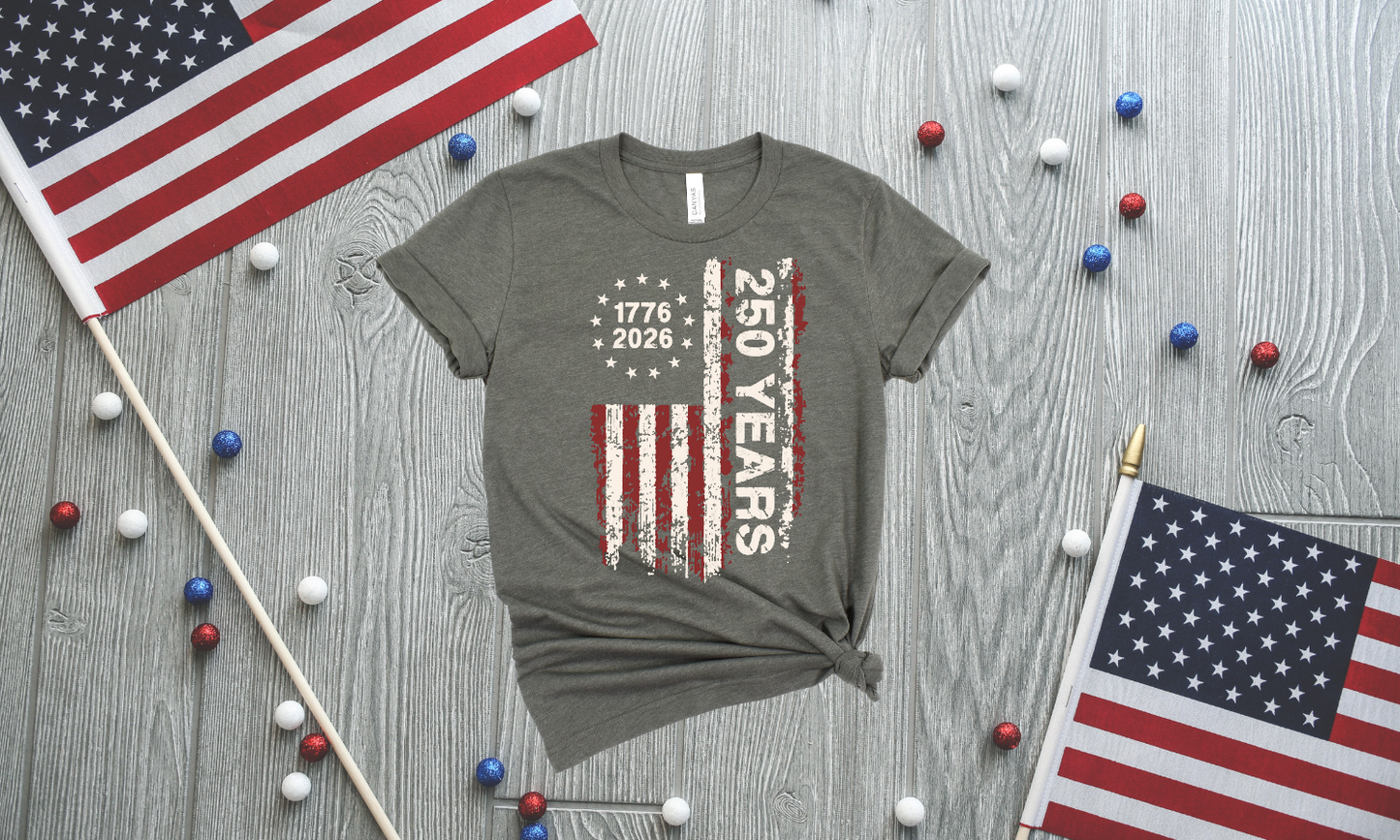 250 Years Patriotic Ringspun Cotton Short Sleeve Shirt