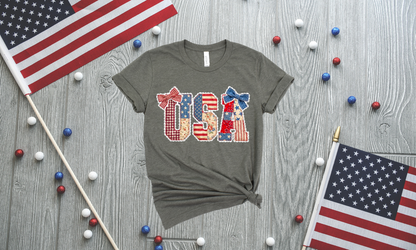 USA Patriotic Ringspun Cotton Short Sleeve Shirt