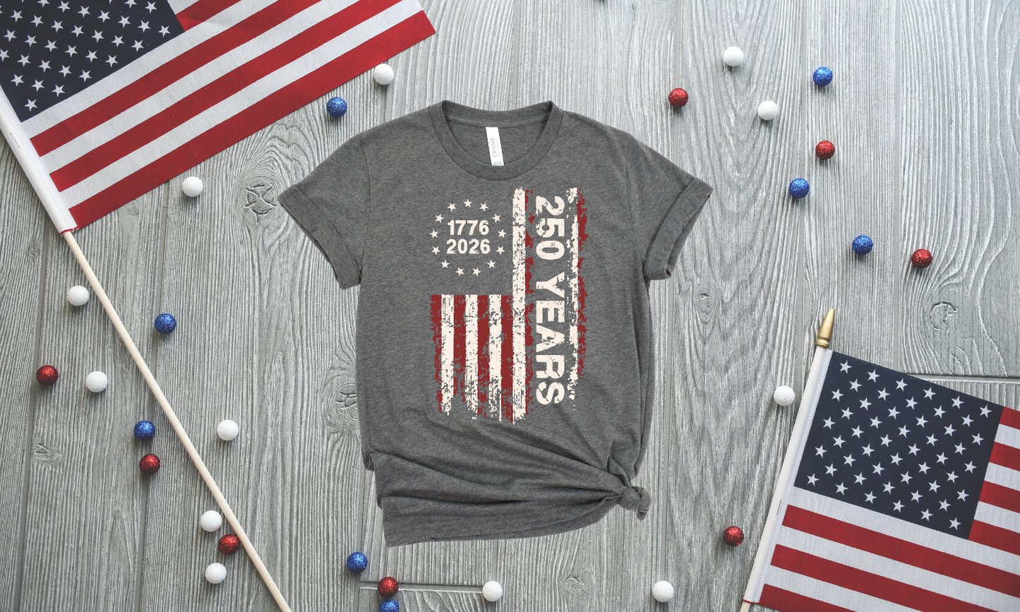 250 Years Patriotic Ringspun Cotton Short Sleeve Shirt