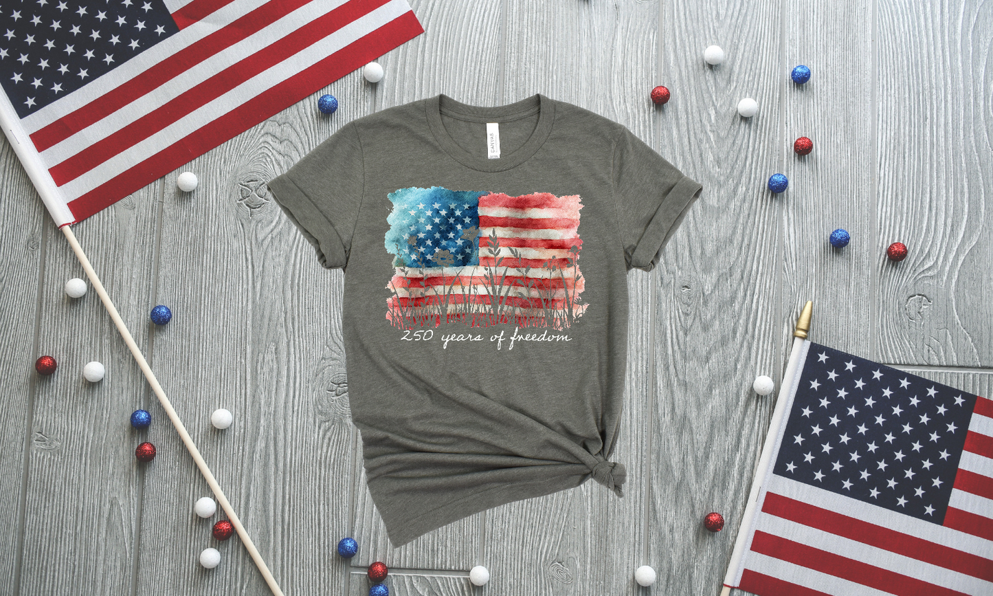 American Flag Patriotic Ringspun Cotton Short Sleeve Shirt