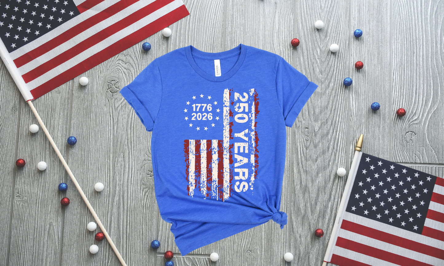 250 Years Patriotic Ringspun Cotton Short Sleeve Shirt