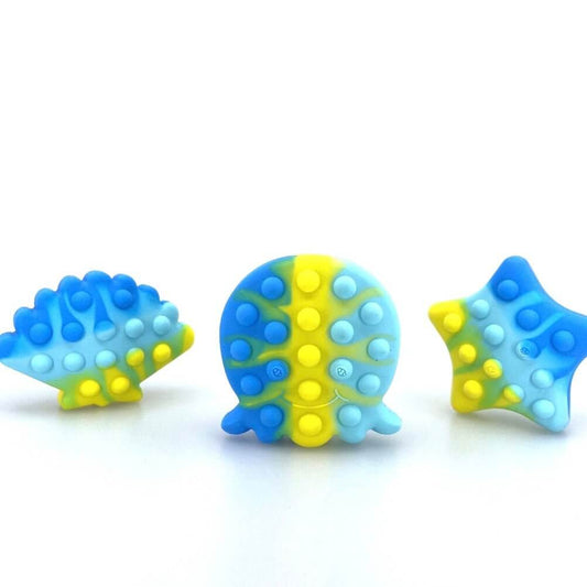 Sea Animal Silicone Fidget & Bath Toy (3pcs) - Sweet Pea Designs - Gift Shop