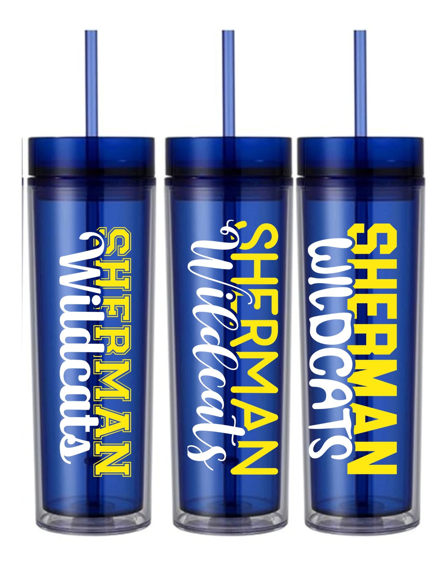 Sherman Wildcats Acrylic Skinny Tumbler - 16 Oz. - Sweet Pea Designs - Gift Shop