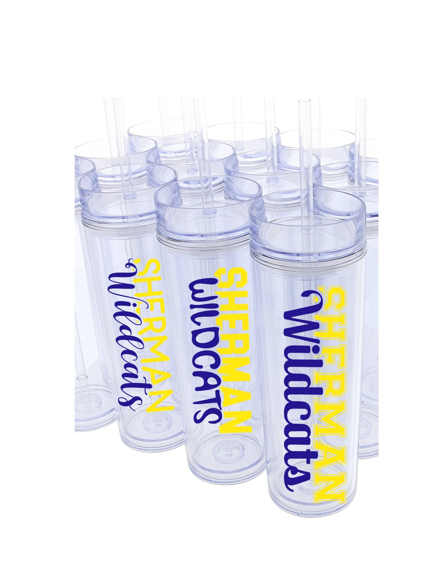 Sherman Wildcats Acrylic Skinny Tumbler - 16 Oz. - Sweet Pea Designs - Gift Shop