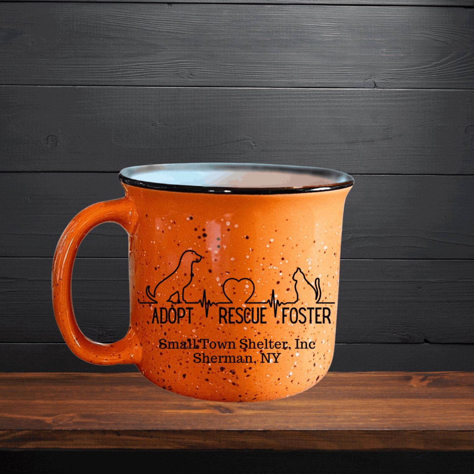 Small Town Shelter Fundraiser Campfire Ceramic Mug - 15 Ounce - Sweet Pea Designs - Gift Shop