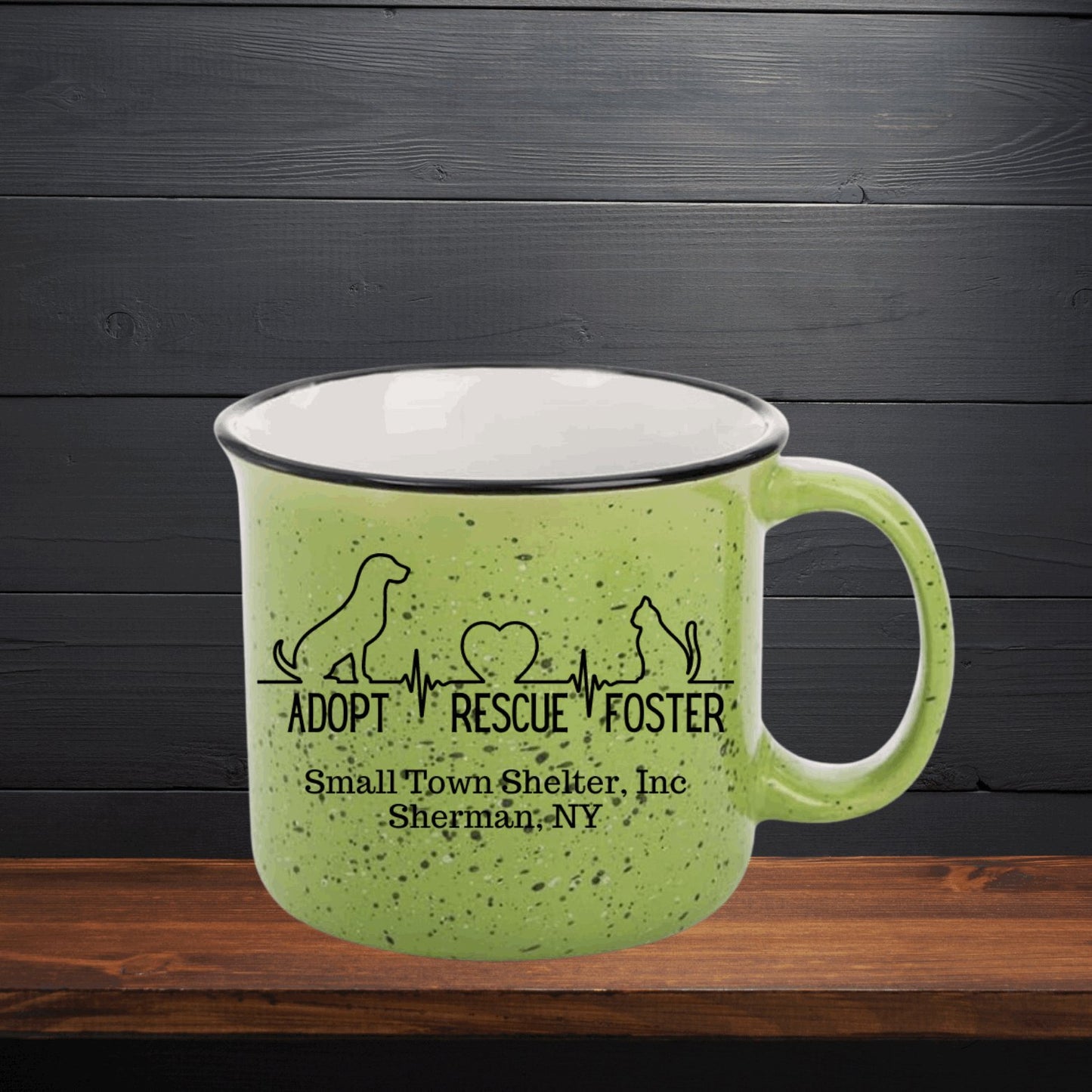 Small Town Shelter Fundraiser Campfire Ceramic Mug - 15 Ounce - Sweet Pea Designs - Gift Shop