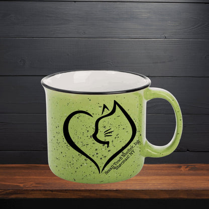 Small Town Shelter Fundraiser Campfire Ceramic Mug - 15 Ounce - Sweet Pea Designs - Gift Shop