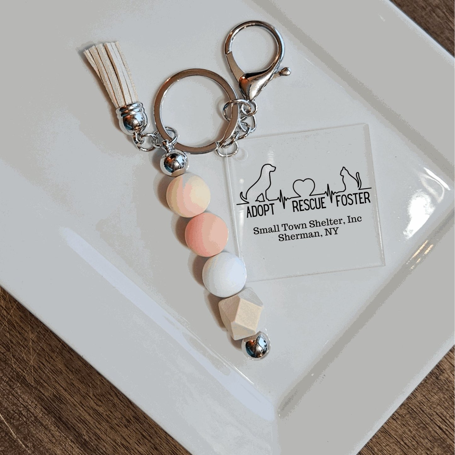 Small Town Shelter Fundraiser Keychain - Sweet Pea Designs - Gift Shop