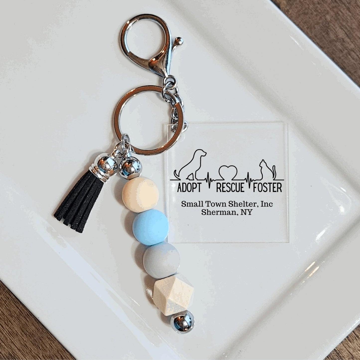 Small Town Shelter Fundraiser Keychain - Sweet Pea Designs - Gift Shop