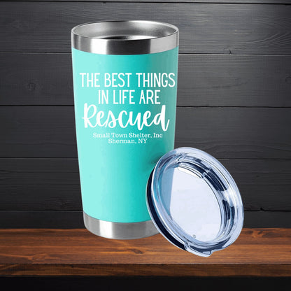 Small Town Shelter Fundraiser Stainless Steel Tumbler - 20 Oz. - Sweet Pea Designs - Gift Shop