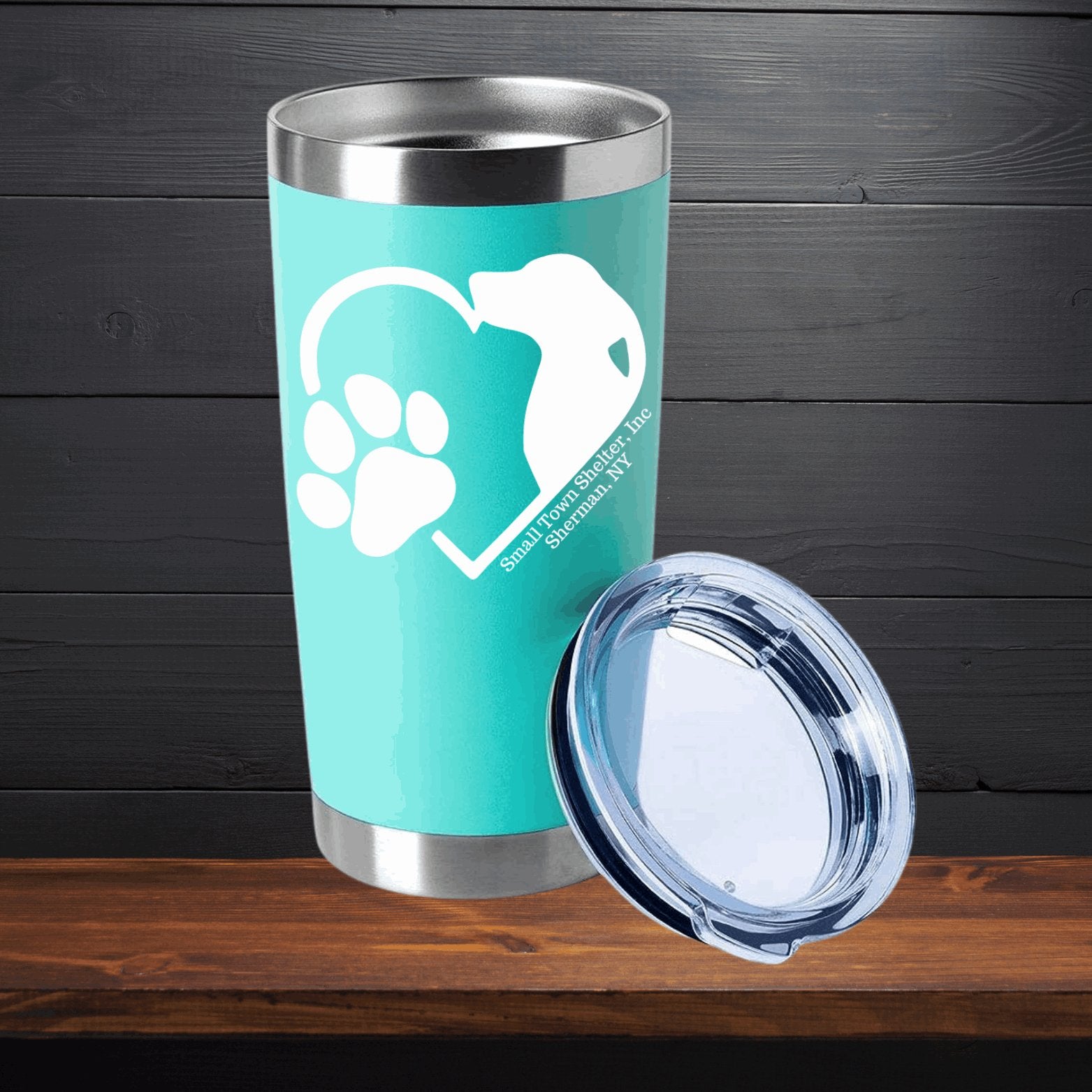 Small Town Shelter Fundraiser Stainless Steel Tumbler - 20 Oz. - Sweet Pea Designs - Gift Shop