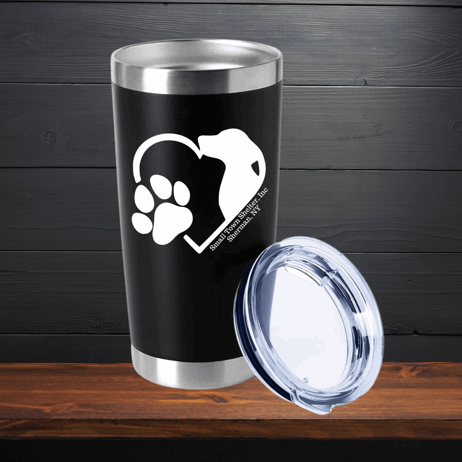 Small Town Shelter Fundraiser Stainless Steel Tumbler - 20 Oz. - Sweet Pea Designs - Gift Shop