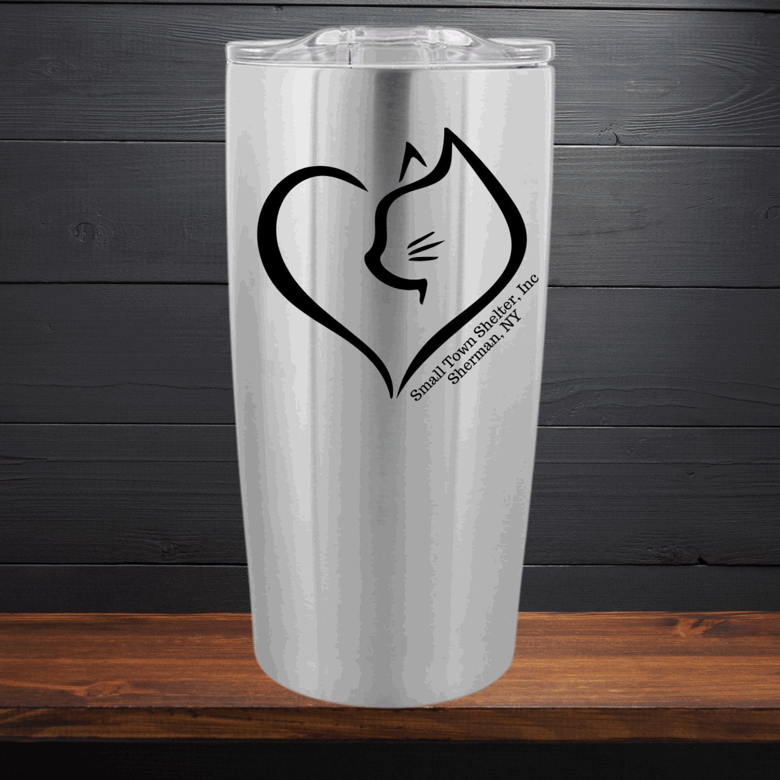 Small Town Shelter Fundraiser Stainless Steel Tumbler - 20 Oz. - Sweet Pea Designs - Gift Shop