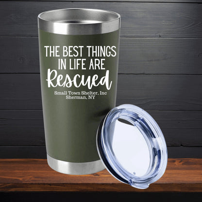 Small Town Shelter Fundraiser Stainless Steel Tumbler - 20 Oz. - Sweet Pea Designs - Gift Shop