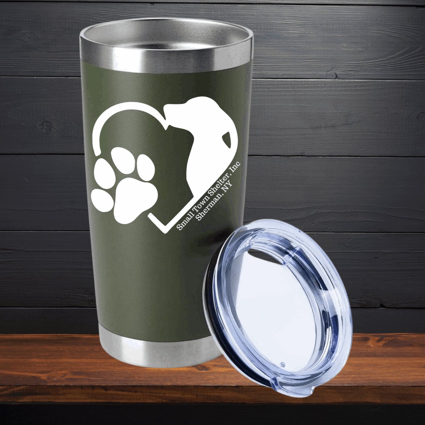 Small Town Shelter Fundraiser Stainless Steel Tumbler - 20 Oz. - Sweet Pea Designs - Gift Shop