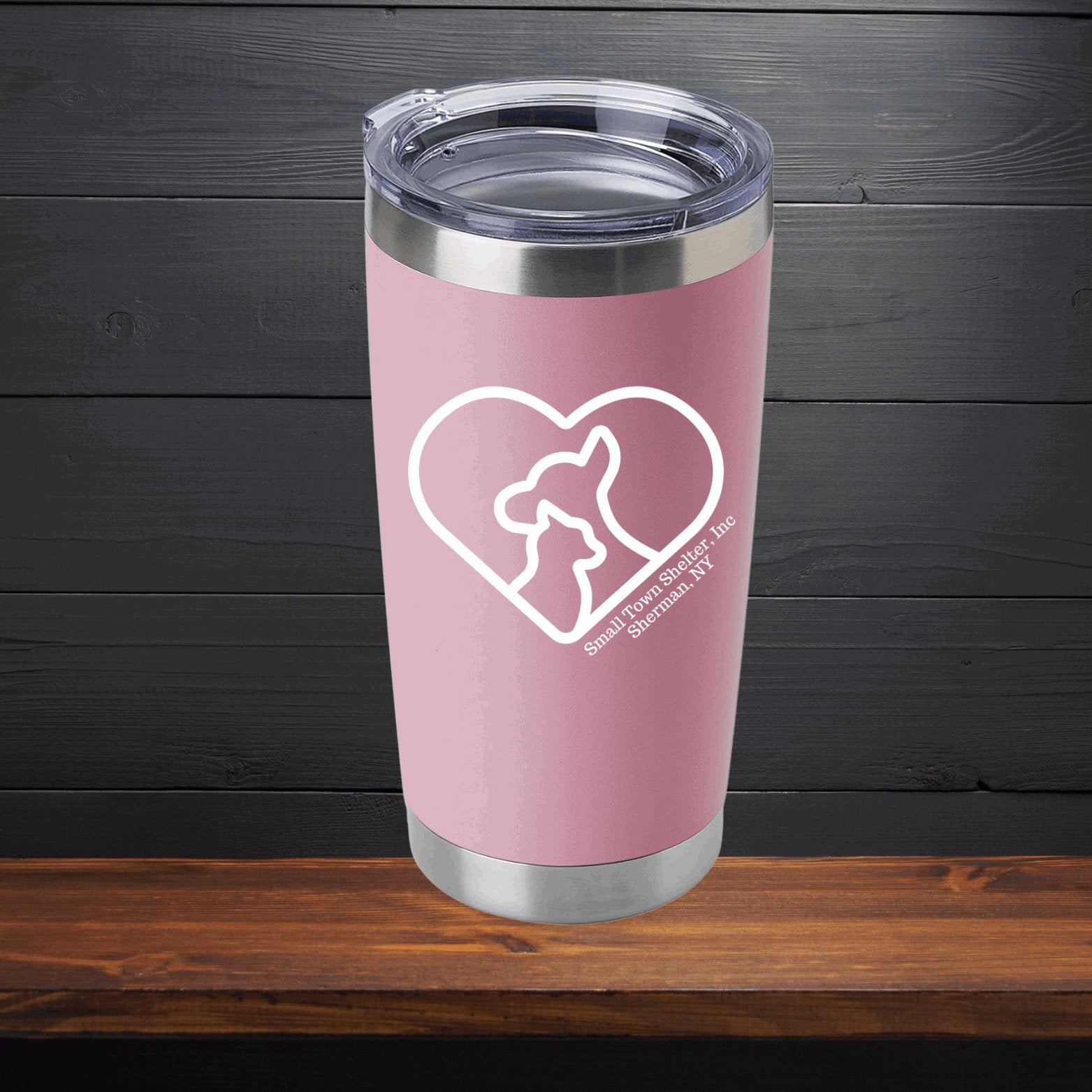 Small Town Shelter Fundraiser Stainless Steel Tumbler - 20 Oz. - Sweet Pea Designs - Gift Shop