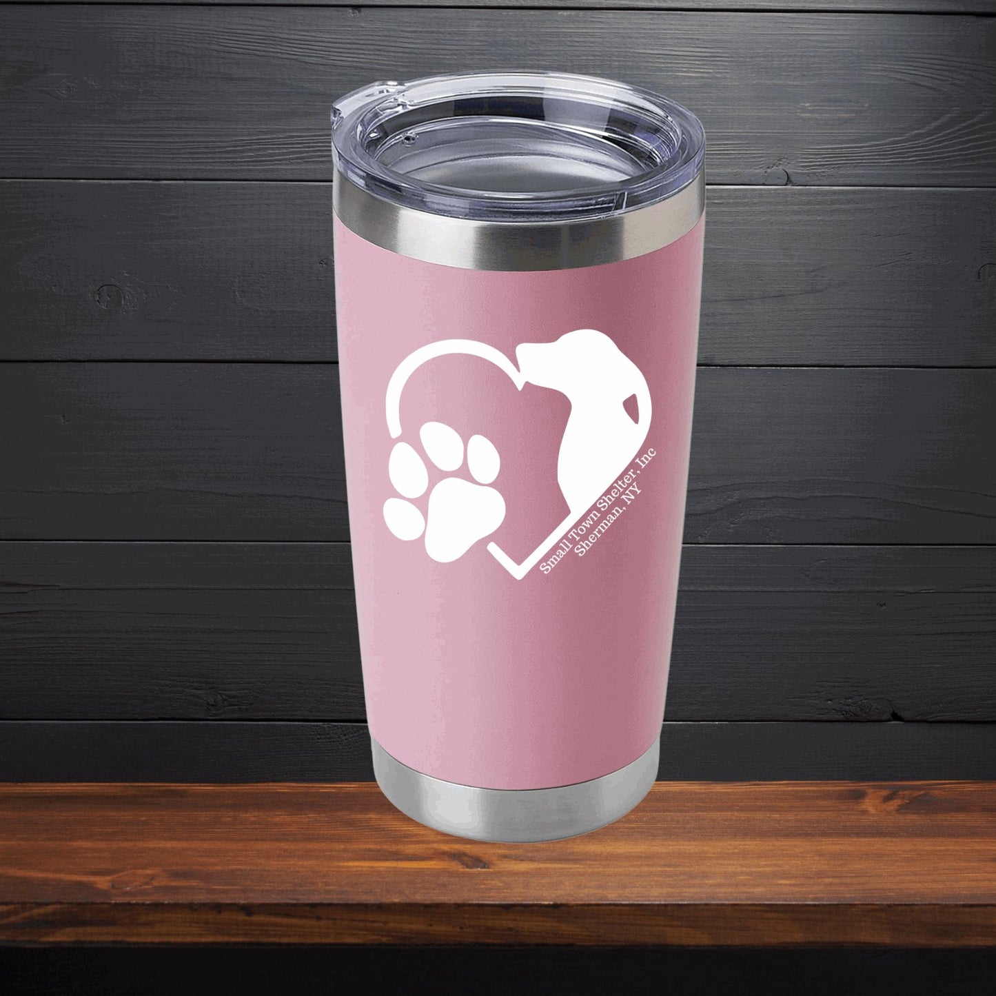 Small Town Shelter Fundraiser Stainless Steel Tumbler - 20 Oz. - Sweet Pea Designs - Gift Shop