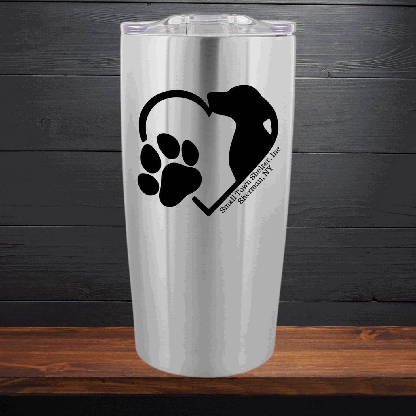 Small Town Shelter Fundraiser Stainless Steel Tumbler - 20 Oz. - Sweet Pea Designs - Gift Shop