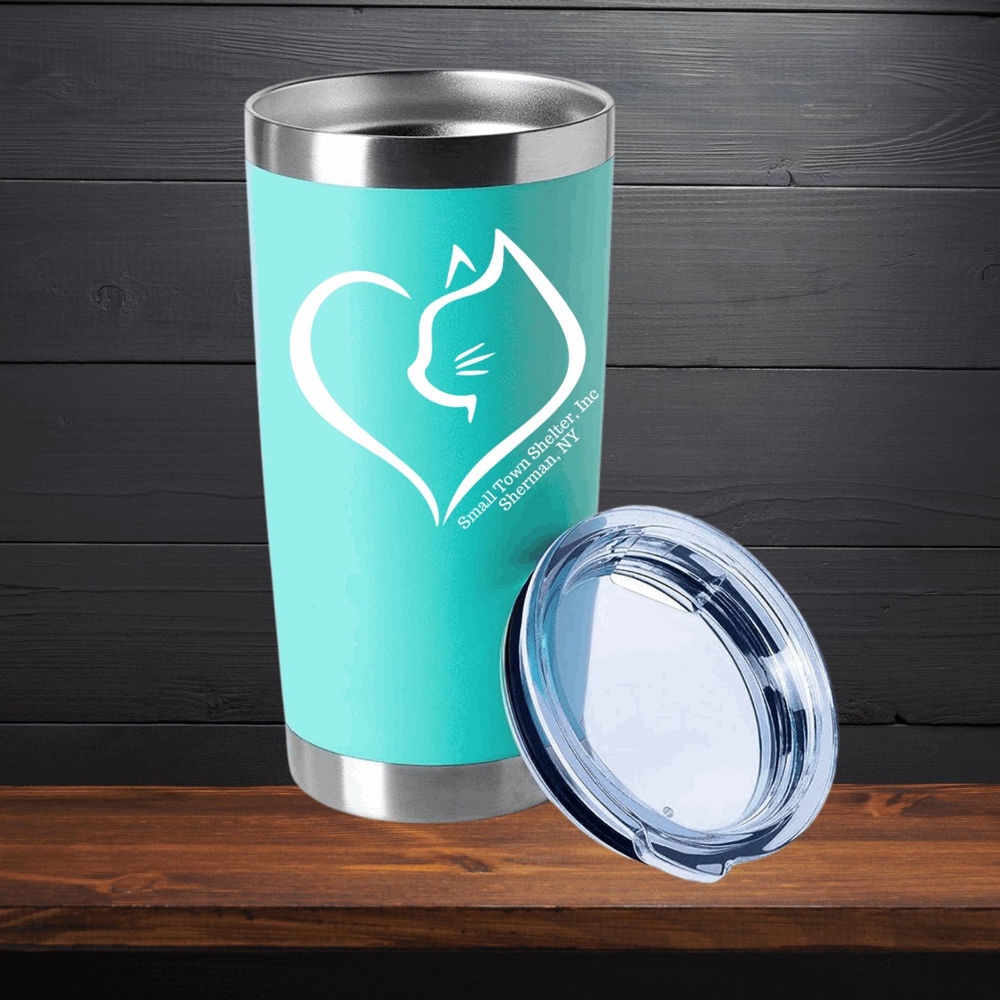 Small Town Shelter Fundraiser Stainless Steel Tumbler - 20 Oz. - Sweet Pea Designs - Gift Shop