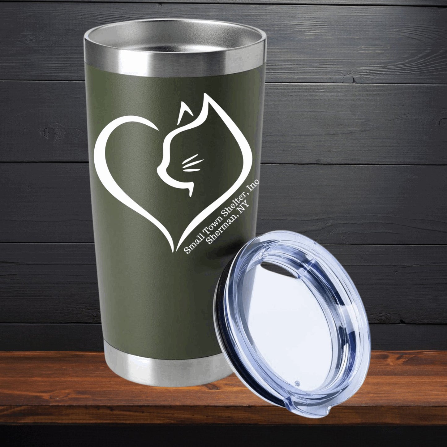 Small Town Shelter Fundraiser Stainless Steel Tumbler - 20 Oz. - Sweet Pea Designs - Gift Shop