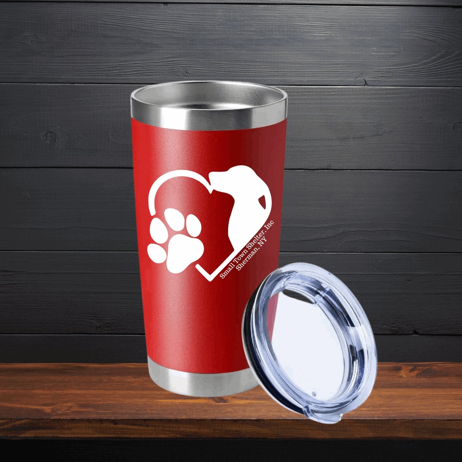 Small Town Shelter Fundraiser Stainless Steel Tumbler - 20 Oz. - Sweet Pea Designs - Gift Shop