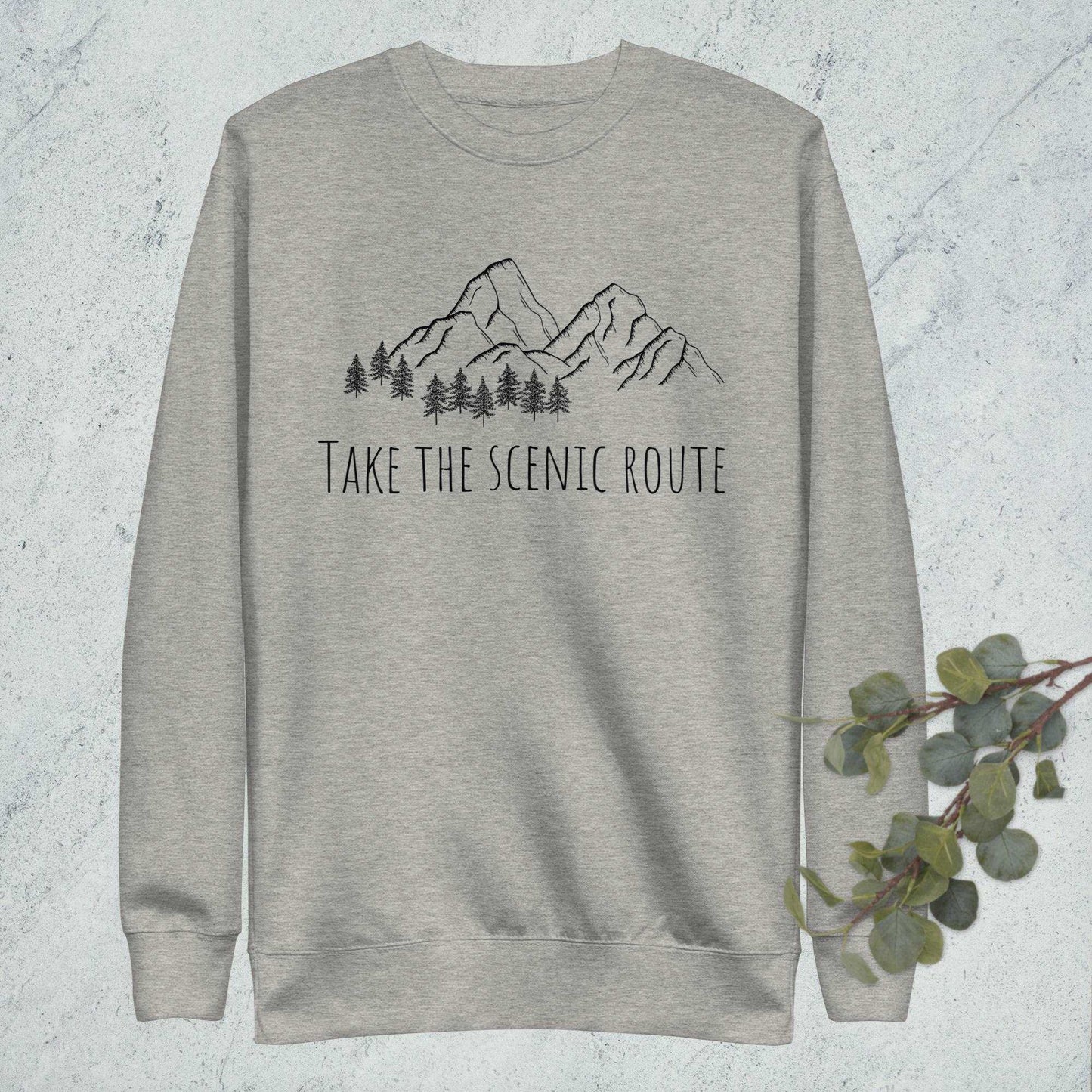 Take the Scenic Route Unisex Premium Sweatshirt - Sweet Pea Designs - Gift Shop