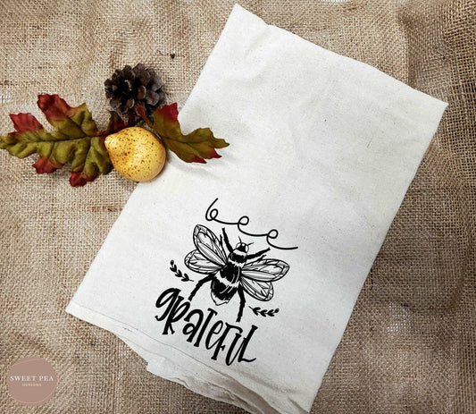 Tea Towel - Bee Grateful - Sweet Pea Designs - Gift Shop