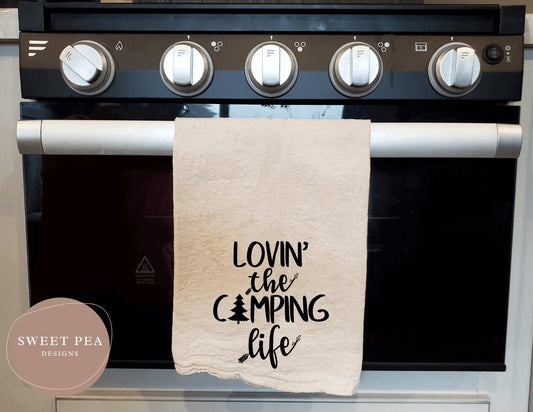 Tea Towel - Lovin' The Camp Life - Sweet Pea Designs - Gift Shop