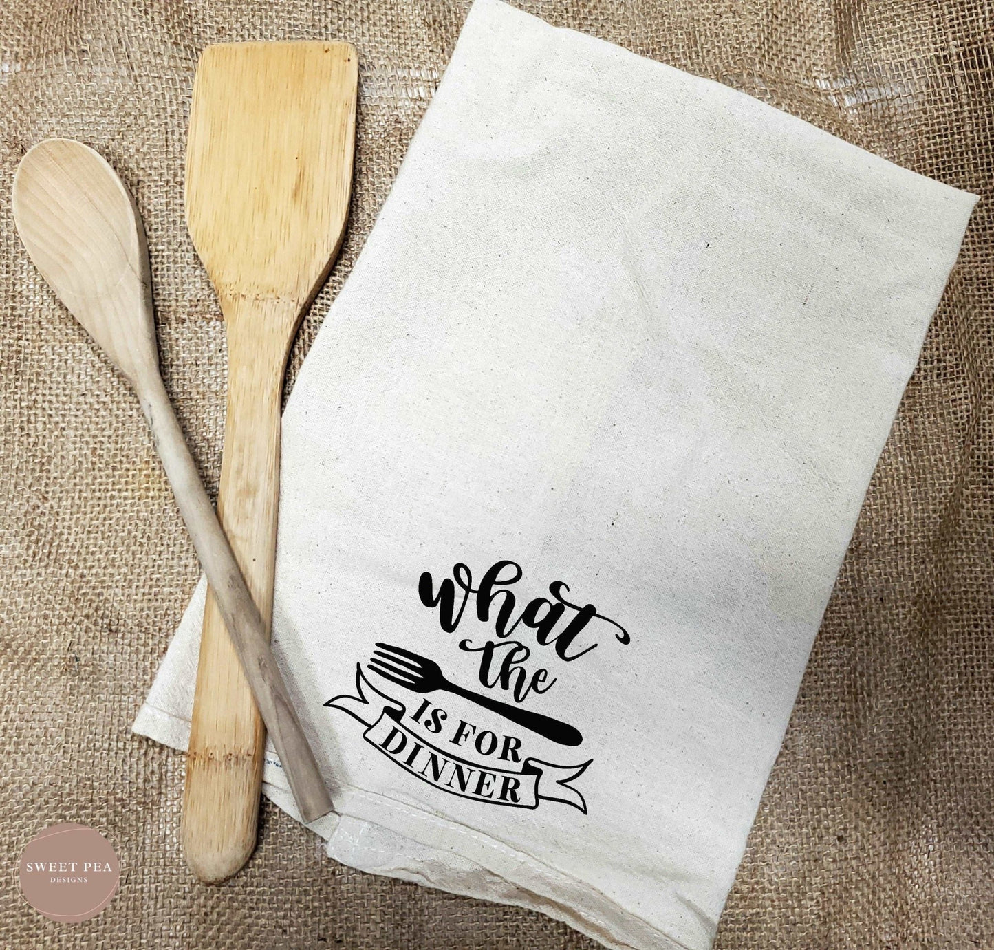 Tea Towel - What the Fork is For Dinner - Sweet Pea Designs - Gift Shop