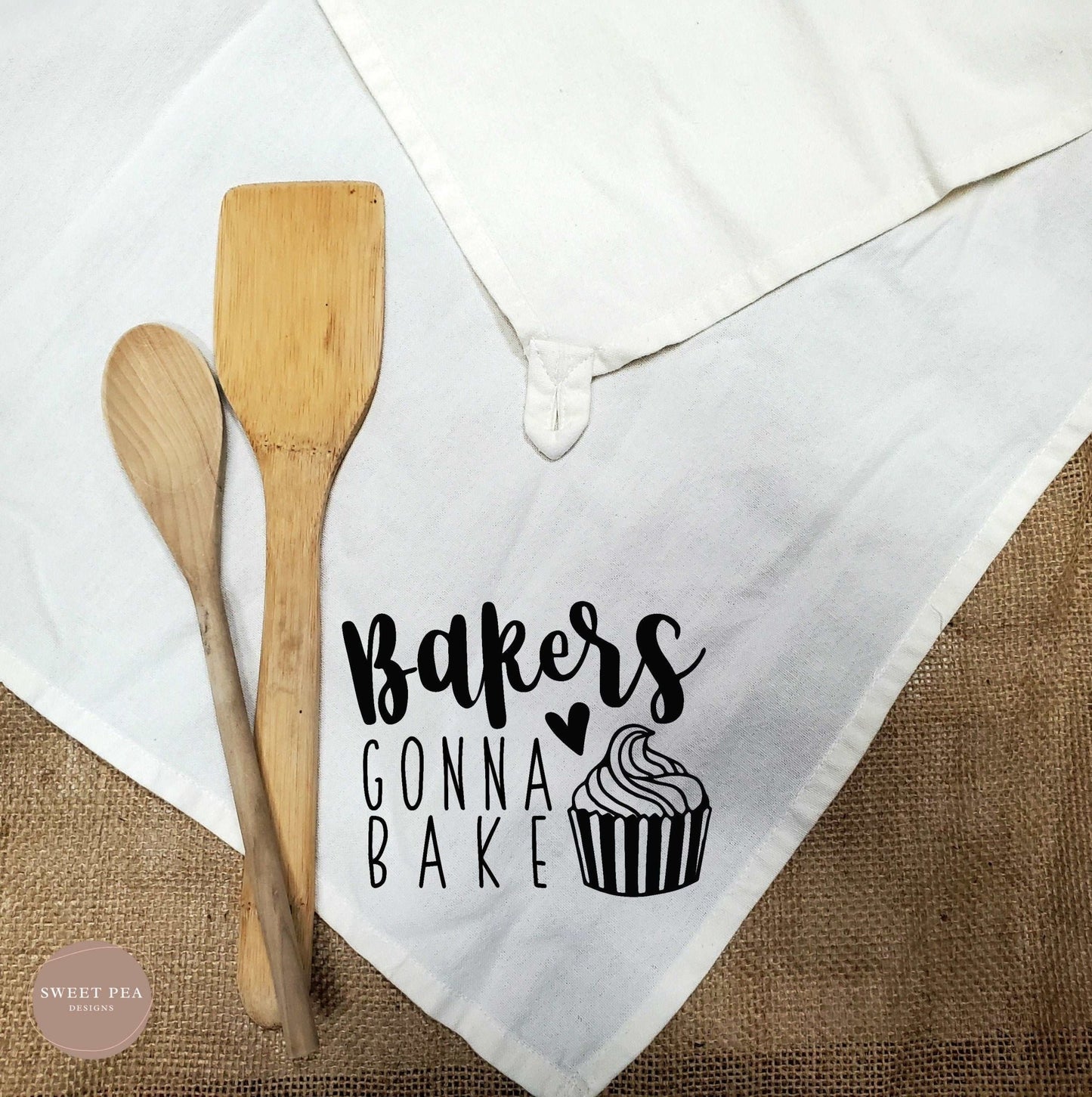 Tea Towel With Loop - Bakers Gonna Bake - Sweet Pea Designs - Gift Shop