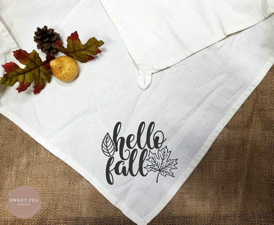 Tea Towel With Loop - Hello Fall - Sweet Pea Designs - Gift Shop