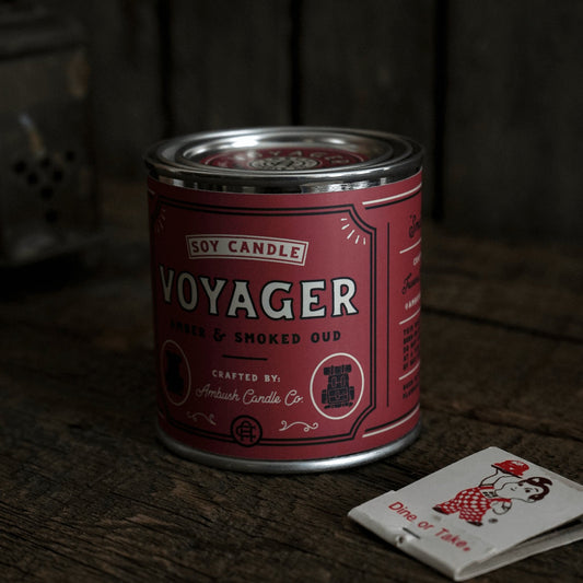 Voyager | Amber + Smoked Oud 8oz Soy Candle - Sweet Pea Designs - Gift Shop