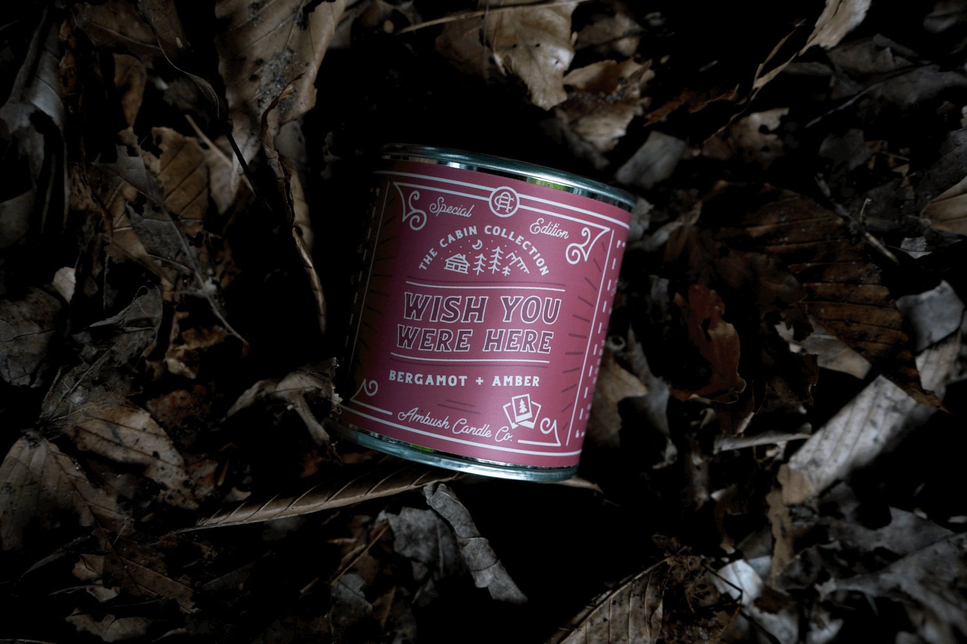 Wish You Were Here | Bergamot + Amber 8oz Soy Candle - Sweet Pea Designs - Gift Shop