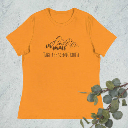 Women's Relaxed T-Shirt - Take The Scenic Route - Sweet Pea Designs - Gift Shop