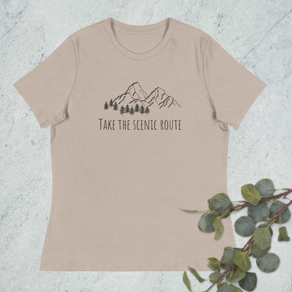 Women's Relaxed T-Shirt - Take The Scenic Route - Sweet Pea Designs - Gift Shop