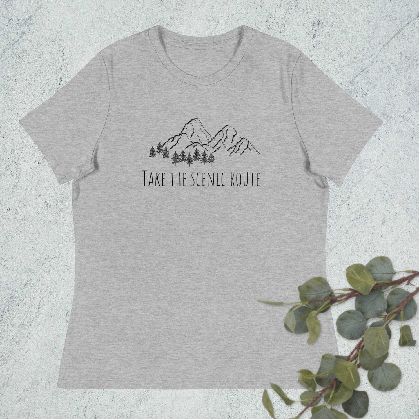 Women's Relaxed T-Shirt - Take The Scenic Route - Sweet Pea Designs - Gift Shop