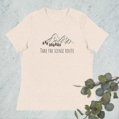 Women's Relaxed T-Shirt - Take The Scenic Route - Sweet Pea Designs - Gift Shop