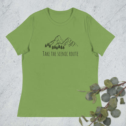 Women's Relaxed T-Shirt - Take The Scenic Route - Sweet Pea Designs - Gift Shop