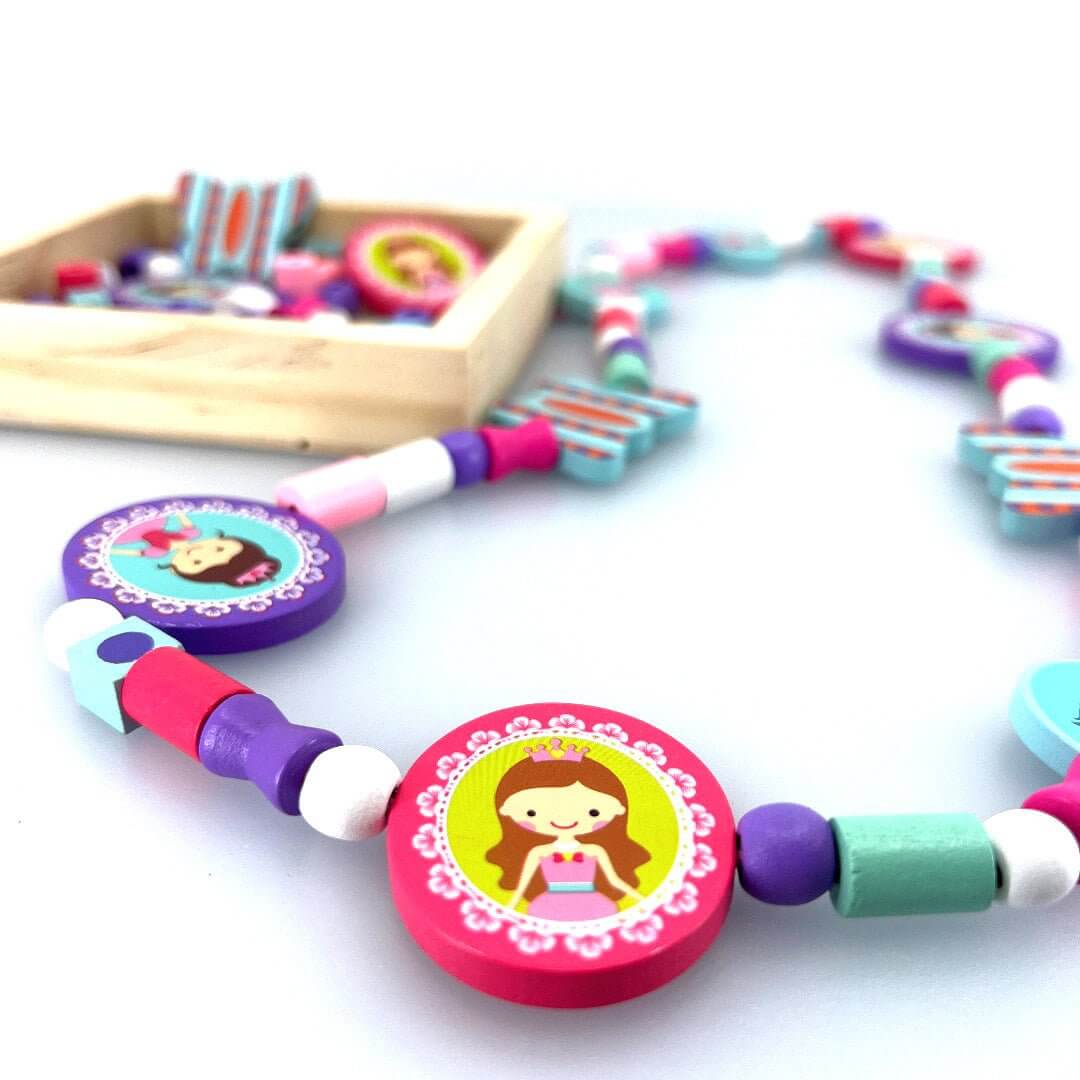 Wooden Bead Princess Necklace - Sweet Pea Designs - Gift Shop