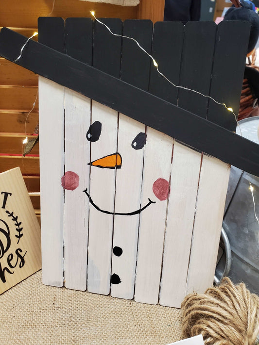 Wooden Scarecrow and Snowman Reversible Sign Decor - Sweet Pea Designs - Gift Shop