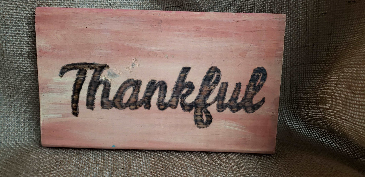 Wooden Wall Hanging - Thankful - Sweet Pea Designs - Gift Shop